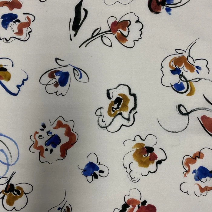 Impression numérique Soie Coton Twill Tissu