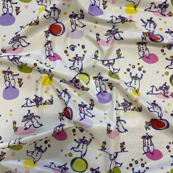 clown print nylon taffeta