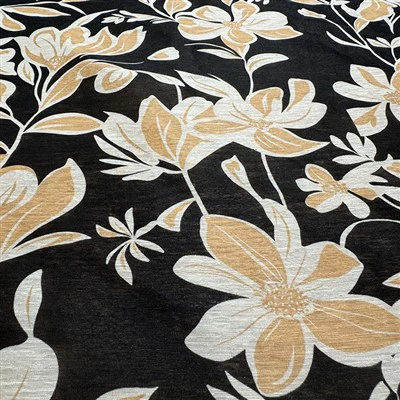 Tissu confortable en lin et soie doux à motif de feuilles
